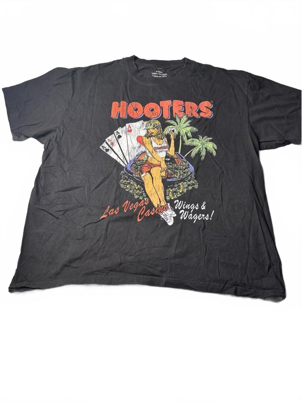 Hooters Las Vegas Casino Wings & Wagers T-Shirt XL Black 100